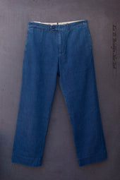 Wide Leg Trousers Stone Washed Denim 33 36