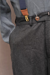 Bootlegger Loose Fit High Waisted Wool Pants Flannel 30 32 34 36