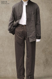 Bologna Striped Wool Trousers 32 34