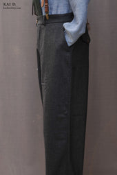 Bootlegger Loose Fit High Waisted Wool Pants Flannel 30 32 34 36