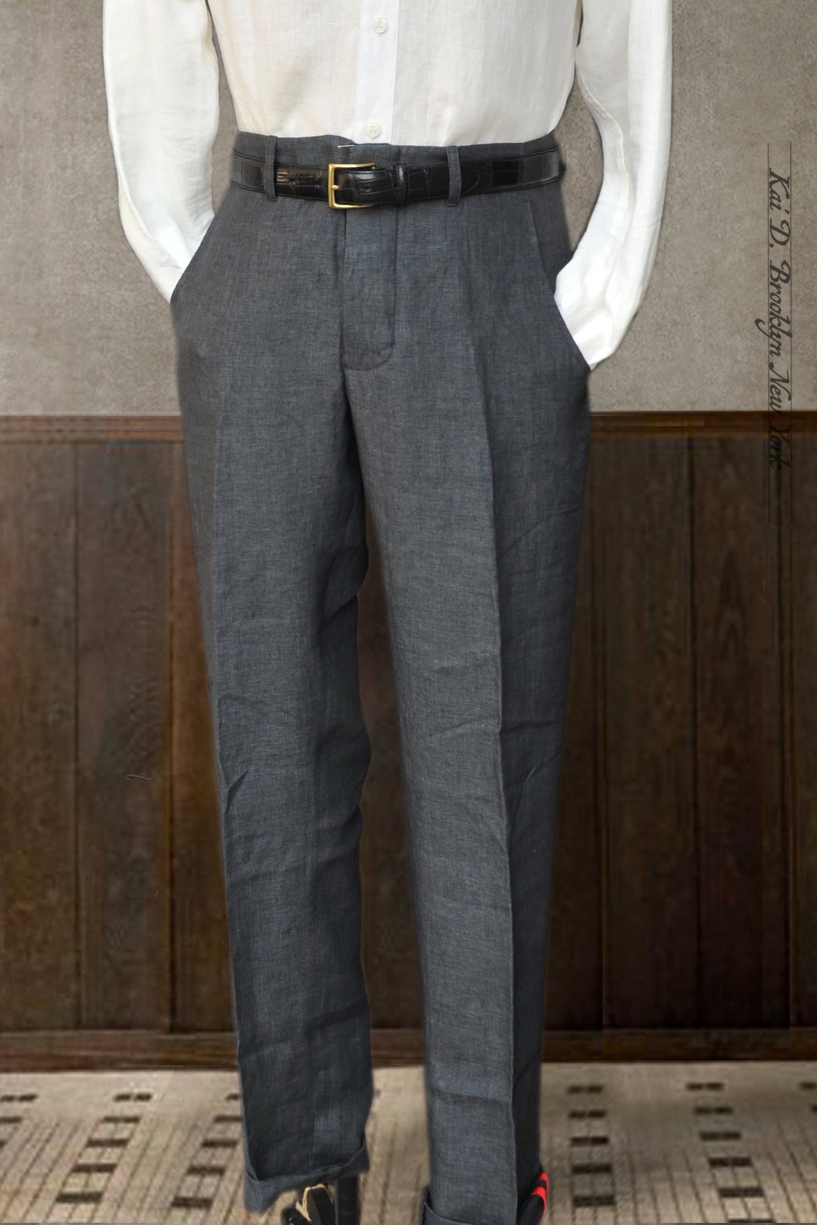 Light Belgian Linen Borough Pants Grey 30 32 34 36 38