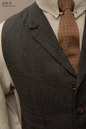 Doyle Vest Stipple Weave Linen Wool Blend S M