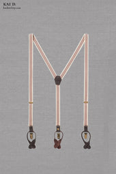 Skinny Elastic Suspenders - Burgundy Stripe