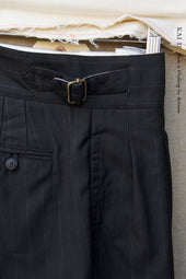 Isa Belted Pants Pin Stripe Virgin Wool M
