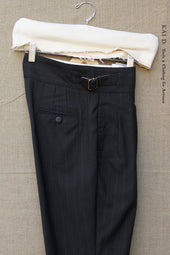 Isa Belted Pants Pin Stripe Virgin Wool M
