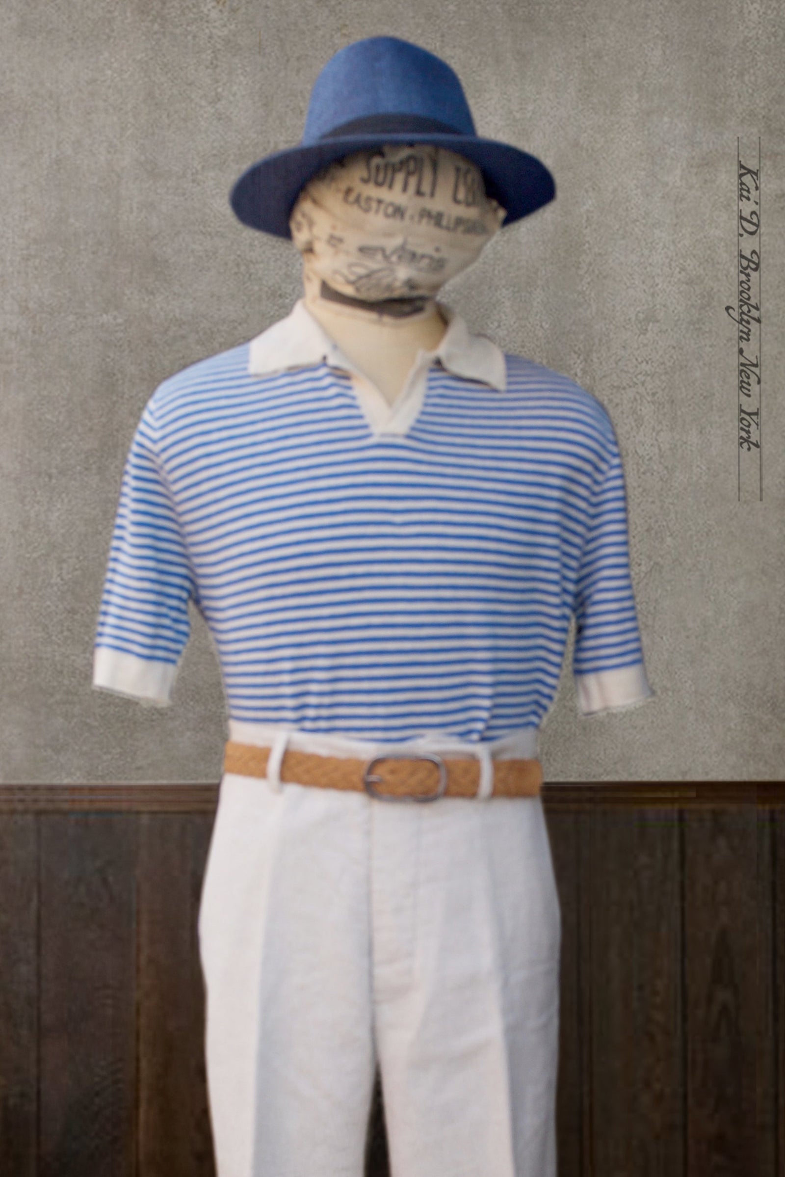 Awning Stripe Polo - Blue/White - L, XL (NO RETURN)