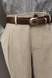 Sune Wide Cut Pleated Trousers Linen M L