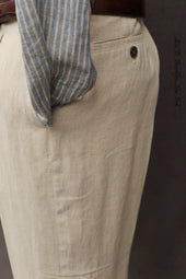Sune Wide Cut Pleated Trousers Linen M L