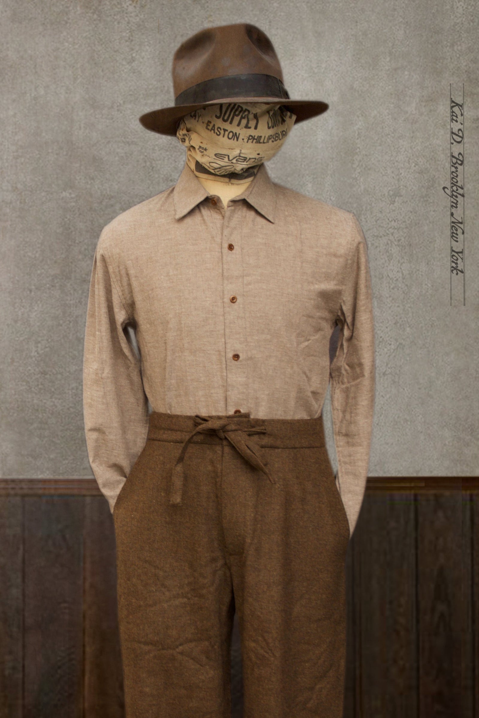 Delancey Shirt - Tan Heather Cotton - S, M, L, XL