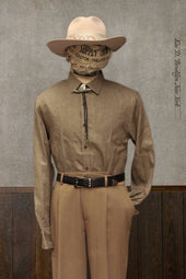 Delancey Shirt Italian Linen Taupe Xl