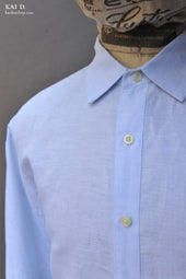 Delancey Shirt End On End Stripe Linen Pale S M L Xl