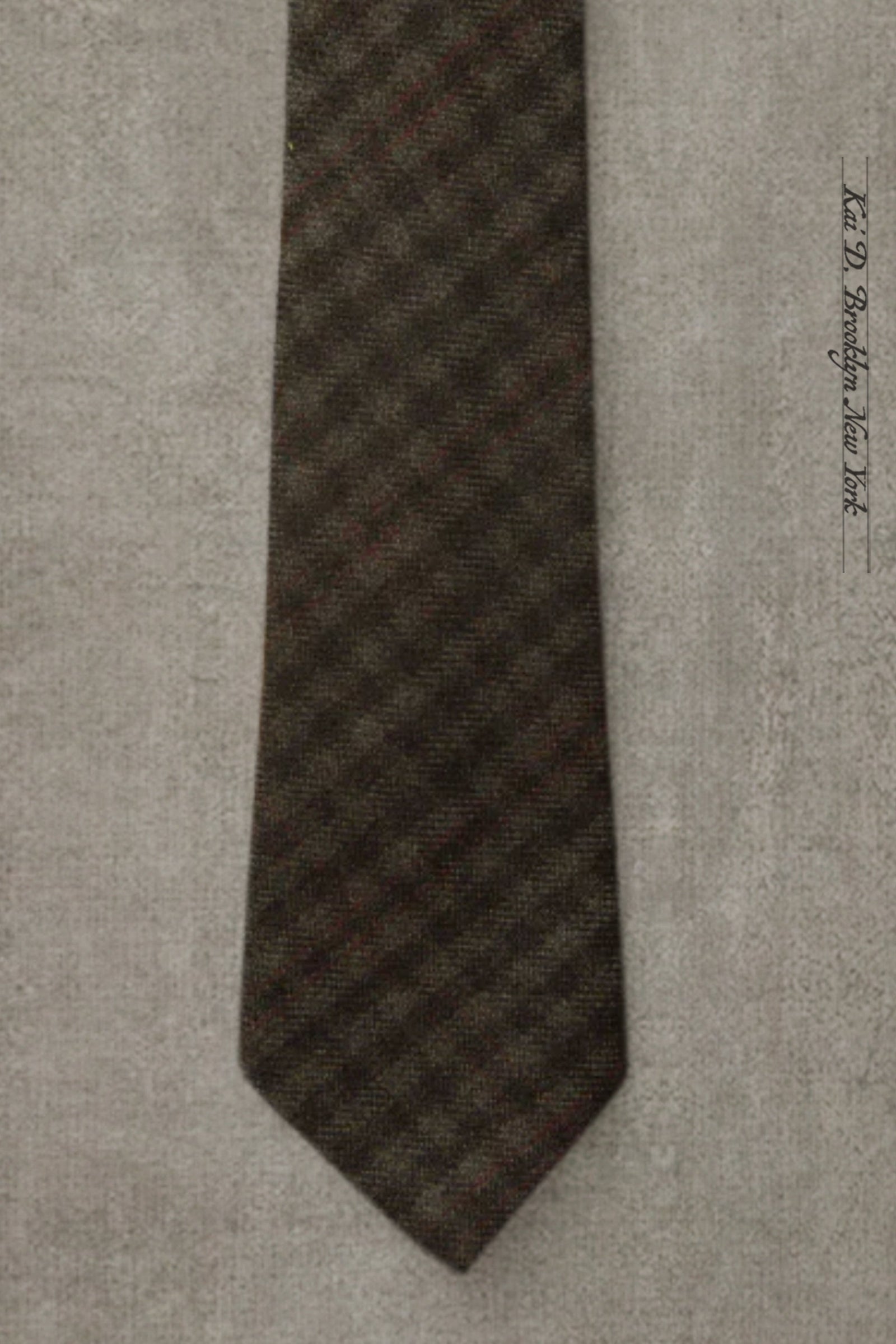 Tonal Check Wool Tie - Dark Grey