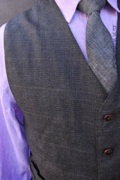 Shoemaker S Vest Wool Cashmere Tonal Plaid L Xl Xxl Xxxl