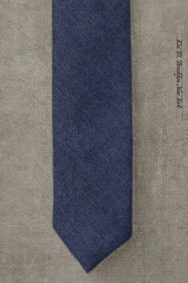 Retro Wool Tie - Uniform Blue