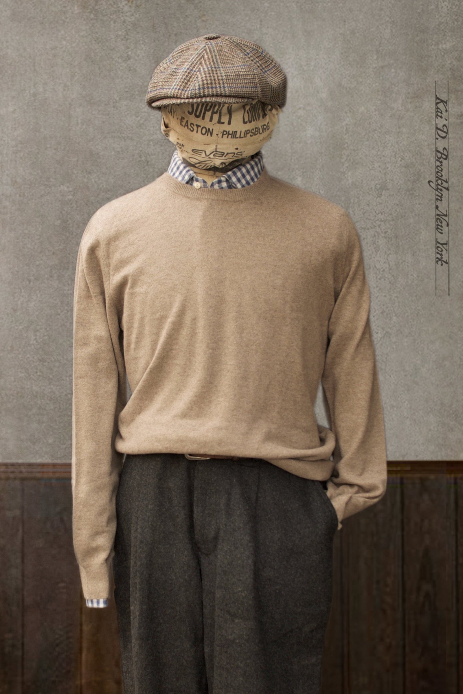 Mongolian Cashmere Sweater - Wheat Heather - S, M, L, XL