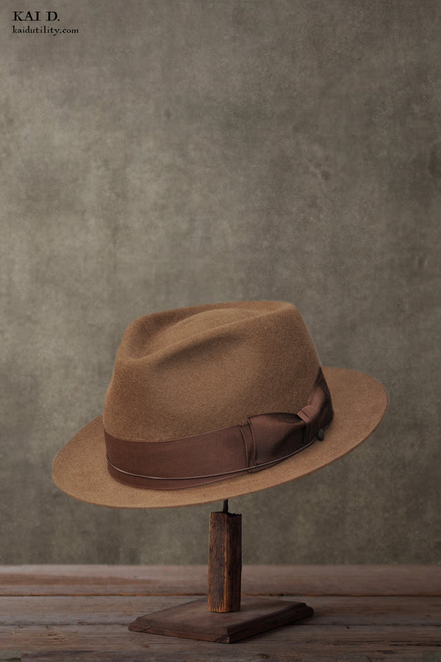 Short Brim Felt Hat - Dark Whisky - 38