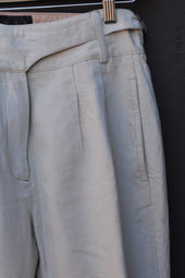 Isa Belted Pants Cotton Linen M