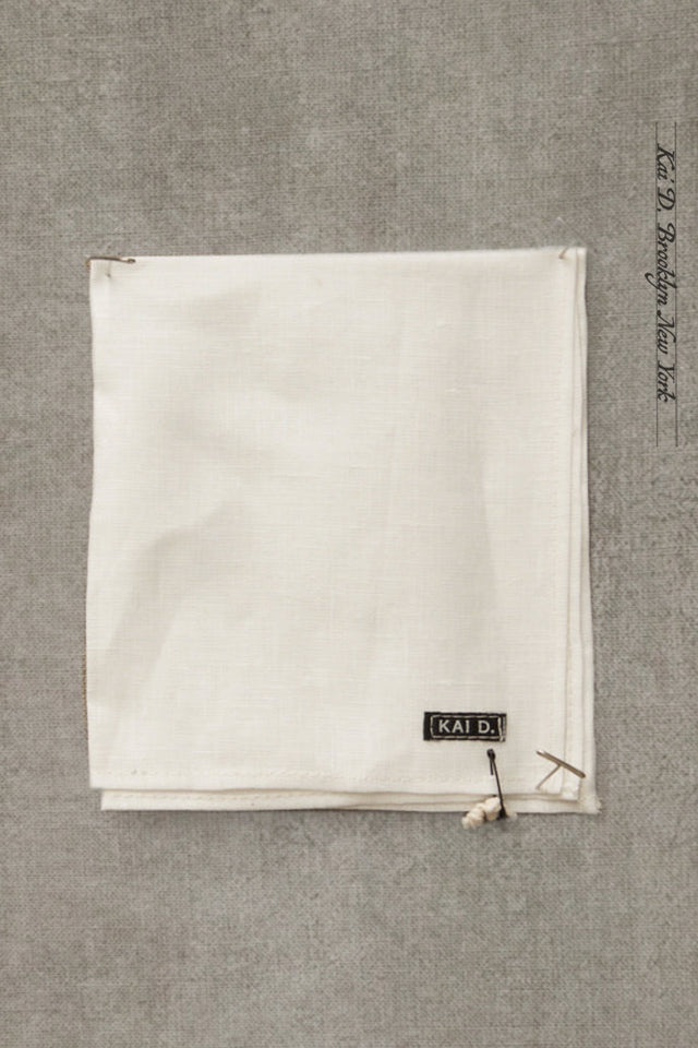 Belgian Linen Pocket Square - White