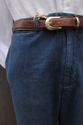 Wide Leg Trousers Stone Washed Denim 33 36