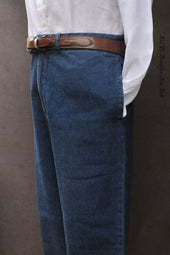 Wide Leg Trousers Stone Washed Denim 33 36