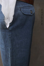 Wide Leg Trousers Stone Washed Denim 33 36