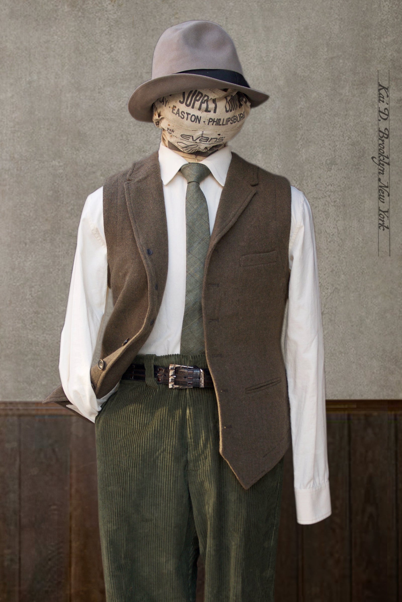 William Vest - Brown Herringbone - M (NO RETURN)
