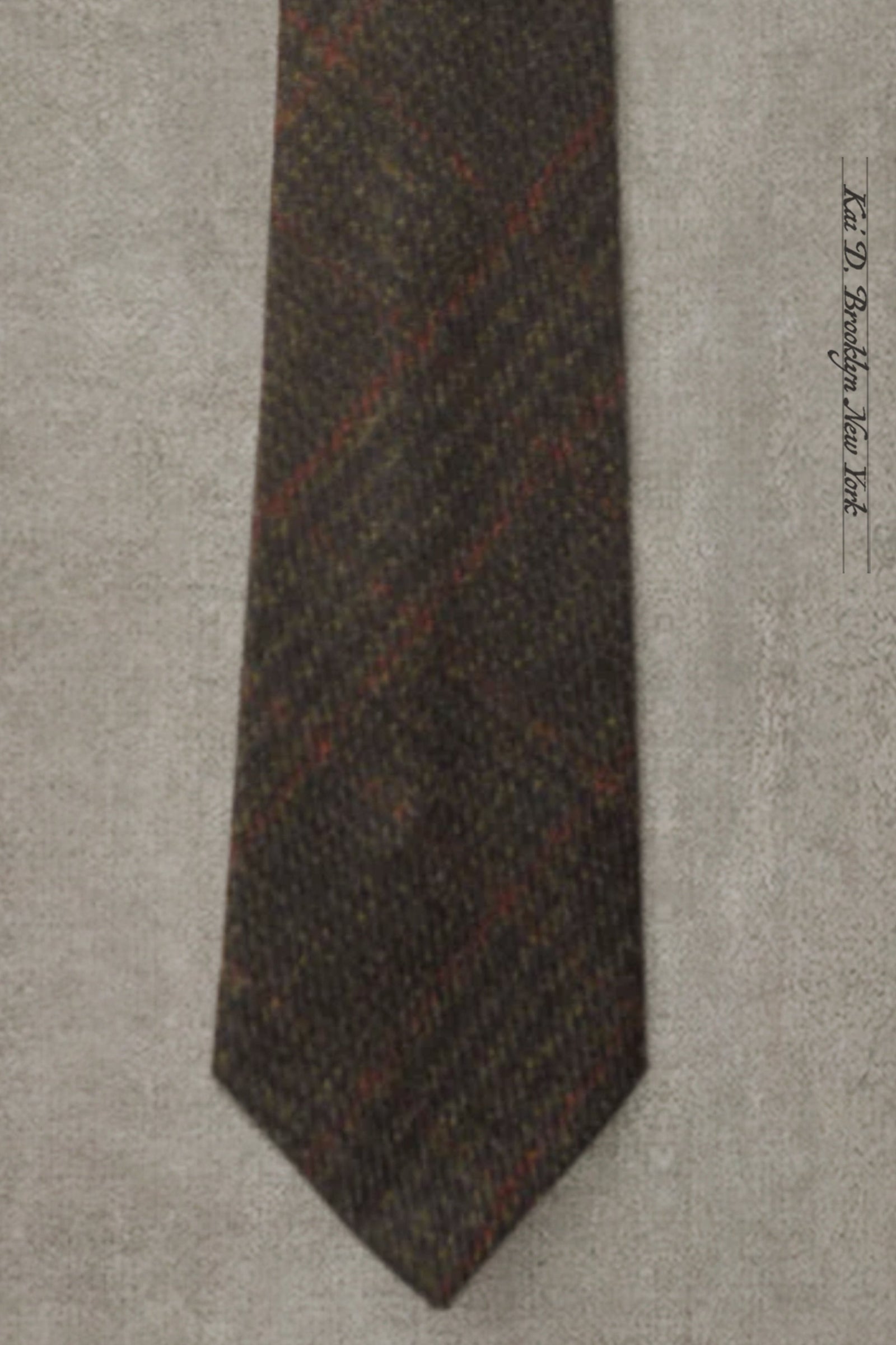 Scottish Wool Cashmere Plaid Tie - Deep Olive