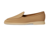 Stride Loafers In Glove Suede And Raffia With Natural Sole