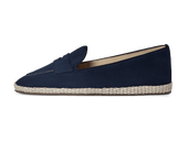 Calvi Slippers In Marina Luxe Suede And Gros Grain
