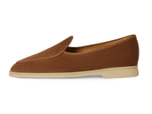 Stride Loafers In Cork Brown Glove Suede With Natural Sole