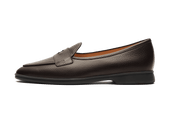 Stride Penny Loafers In Moorland Calf With Dark Sole