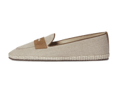 Calvi Slippers In Flax Linen And Vachette Luxe Suede