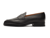 Berkeley Penny Loafers In Dark Brown Hatch Grain Calf