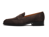 Berkeley Penny Loafers In Dark Brown Suede