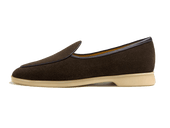 Stride Loafers In Dark Brown Glove Suede Natural Sole