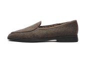 Stride Loafers In Grisaille Flannel With Shearling Lining