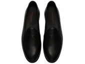 Stride Penny Loafers In Milled Calf Dark Sole