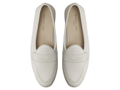Stride Penny Loafers In Blanc Casse Milled Calf
