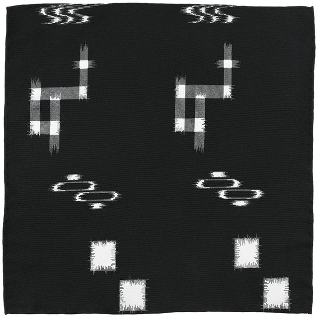 Vintage Kimono Silk Pocket Square - Graphite
