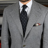 Dotted Wool Silk Grenadine Tie Hand Rolled