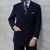 Japanese Repp Stripe Silk Tie Purple