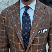 Printed Grossa Grenadine Silk Tie Hand Rolled