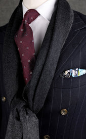 Floral Fina Grenadine Silk Tie Mottled Hand Rolled