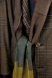 Striped Wool Scarf Green Brown