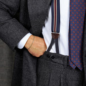 Elastic Barathea Braces Navy Cream