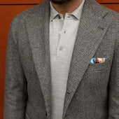 Merino Wool Knitted Polo Beige