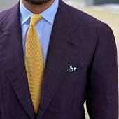 Zigzag Silk Knit Tie Pale