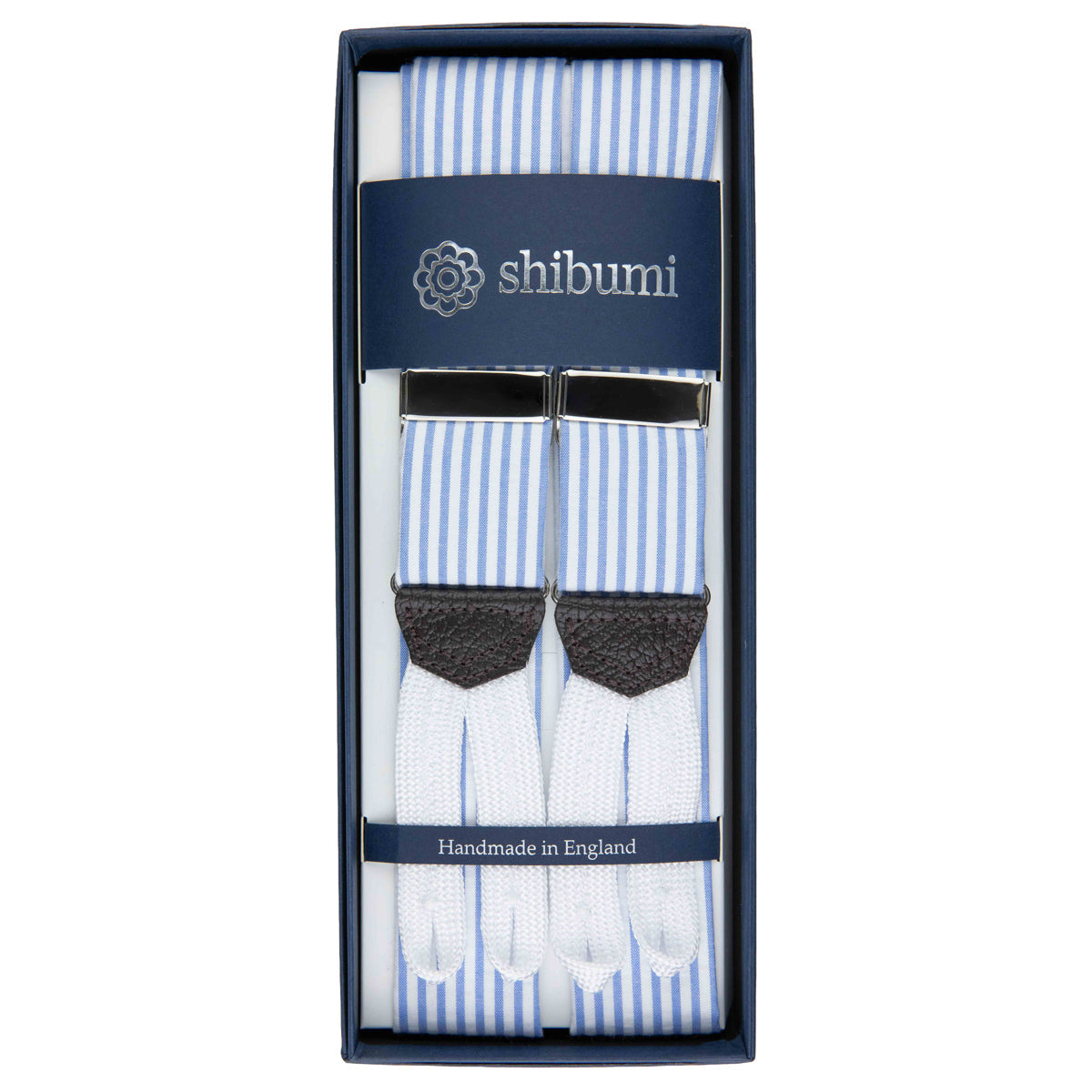 Seersucker Cotton Braces Light Blue