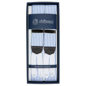 Seersucker Cotton Braces - Light Blue / White