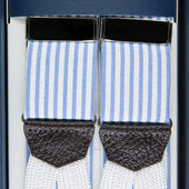 Seersucker Cotton Braces Light Blue